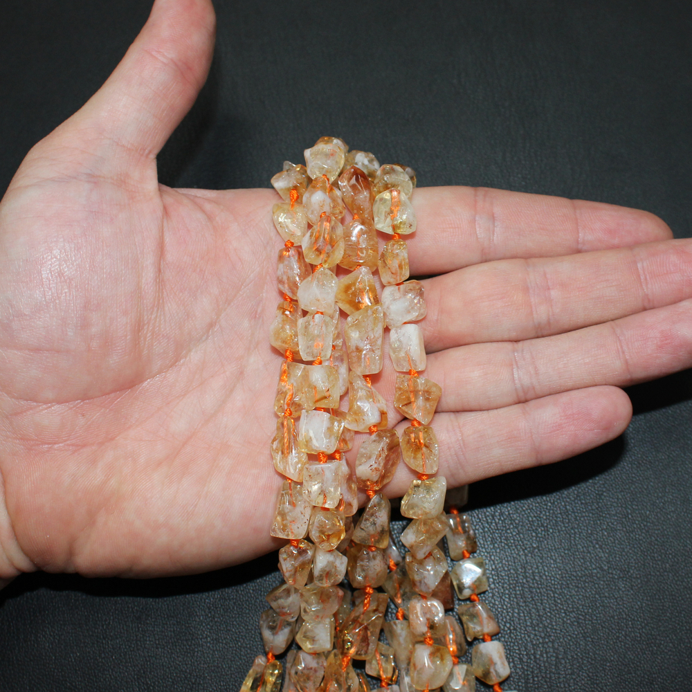 Цитрин галтовка граненая 9-13мм