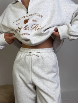 Женский спортивный костюм oversize, трикотаж без начеса