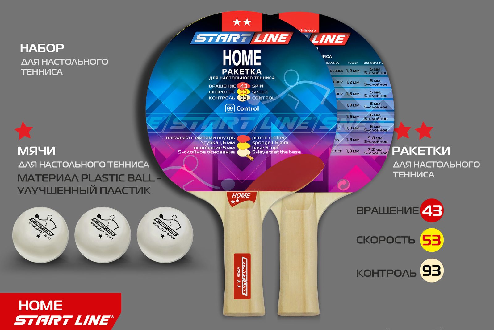 Набор 2 р-ки HOME 2 *, 3 мяча Club Select 12202 фото №13