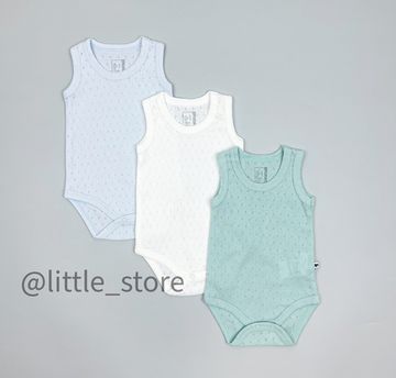 Боди-маечки ажурные (Мята, Молочный, Светло-голубой)