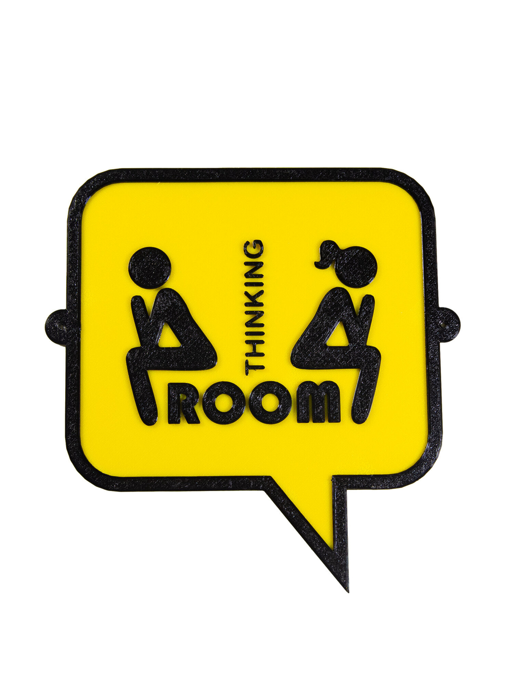 Табличка в туалет "Thinking room" Комната для размышлений, 17Х17 см.,3D печать