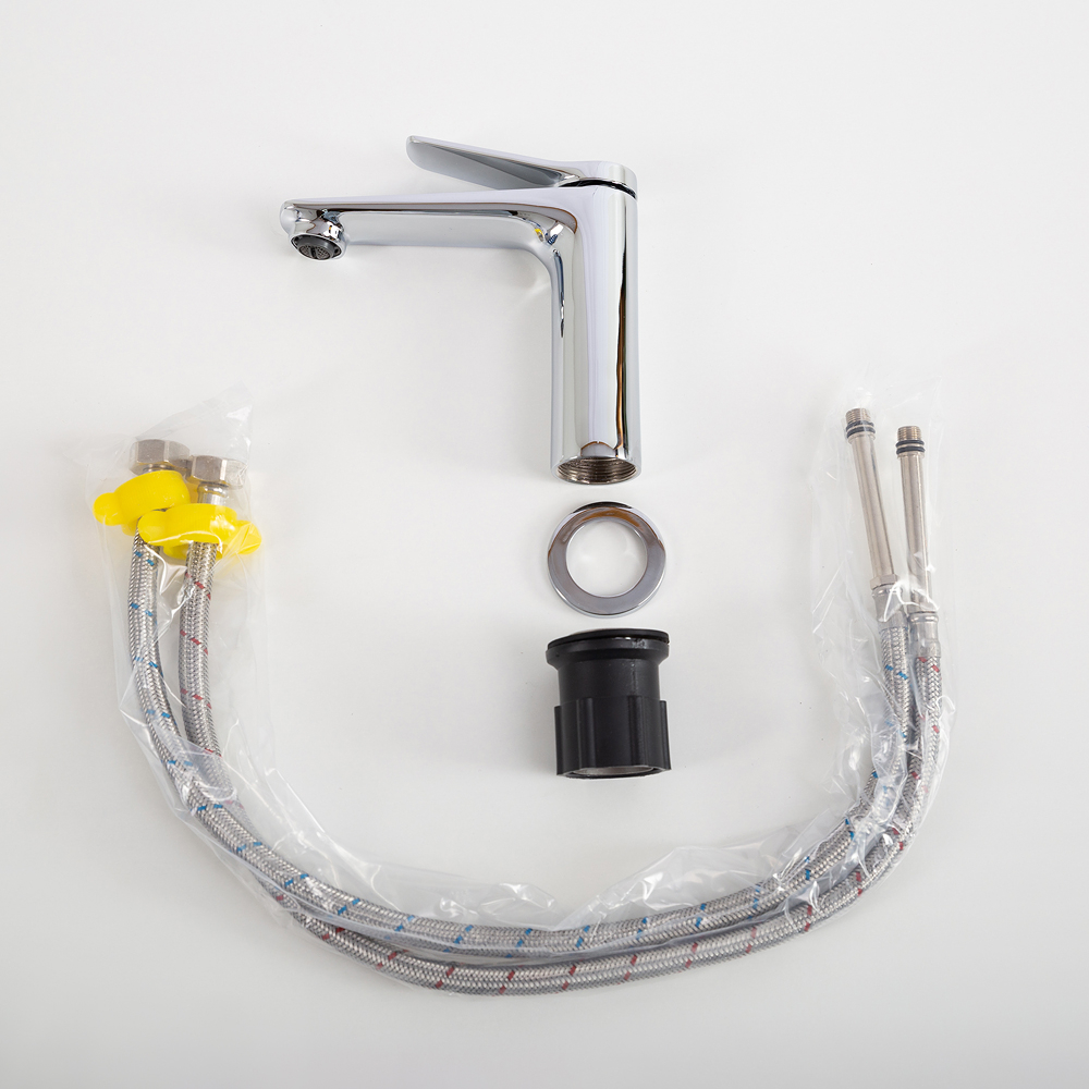 Смеситель BelBagno для раковины, без донного клапана UNIQUE-LVM-CRM-W0