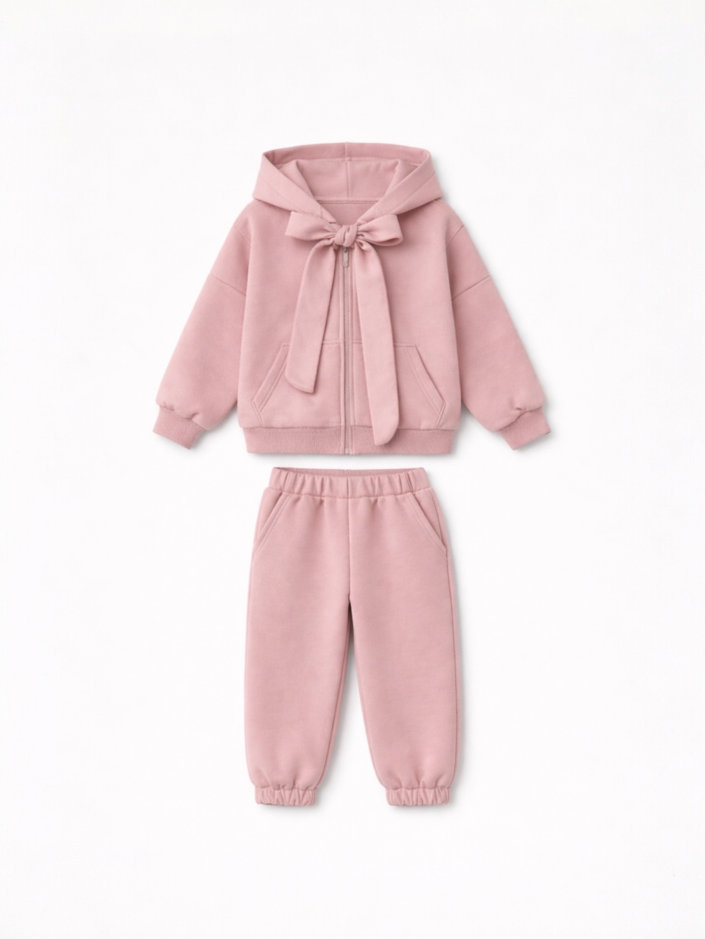 Костюм с бантом, Пудровый