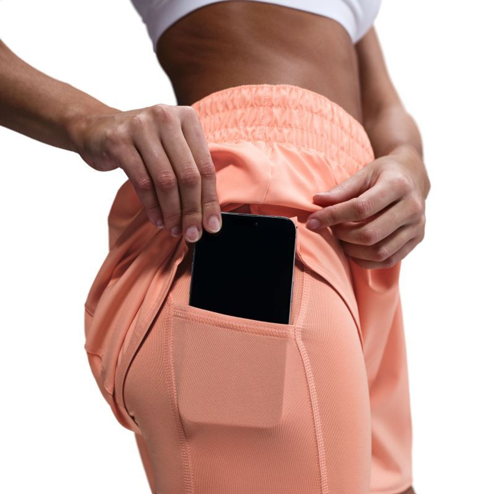 Женские теннисные шорты Nike One Dri-Fit 2-in-1 High-Waisted 3in Training - apricot agate/reflective silver