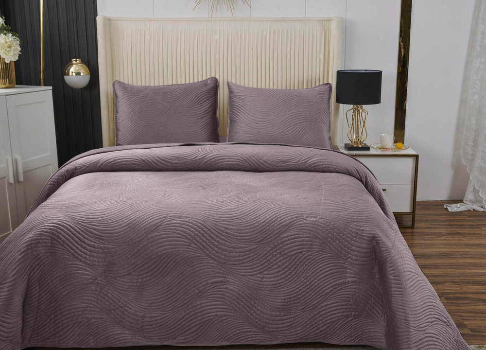Покрывало 240х260 и 2 наволочки 50x70 Sofi De MarkO Жизель фиолетовое