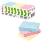 Блоки самоклеящиеся (стикеры) STAFF STANDARD, 38х51 мм, 3 цвета, 100 листов, НАБОР 12 штук, 116587