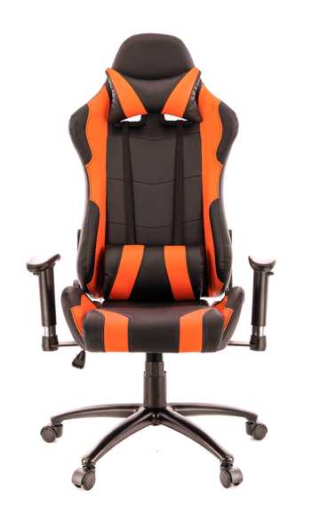 Кресло Everprof Lotus S2 Экокожа Черный/Оранж