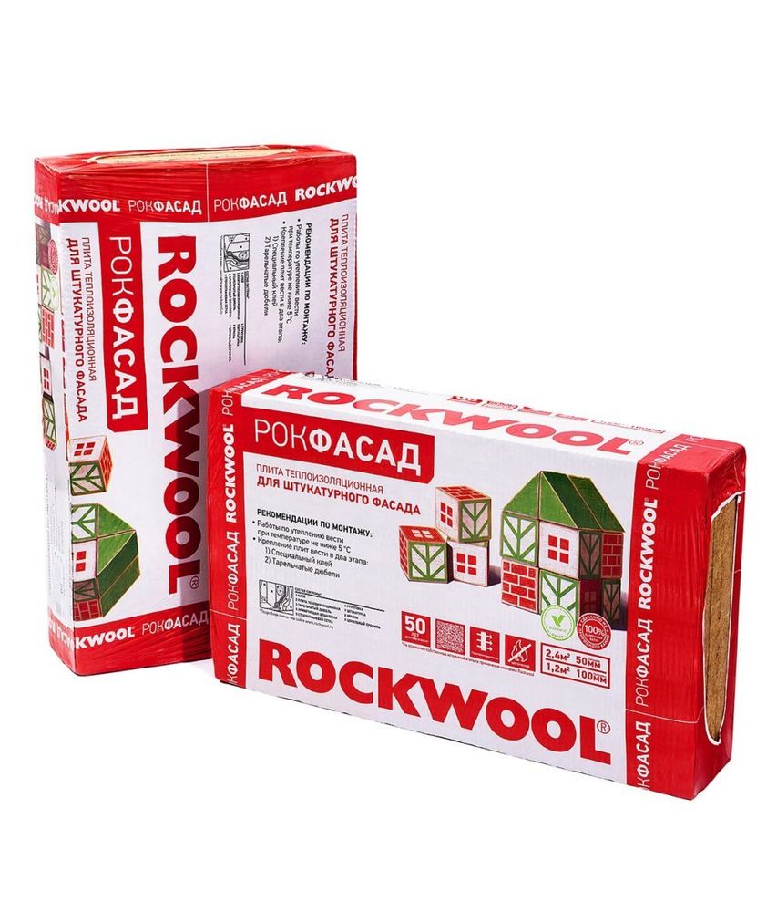 Утеплитель ROCKWOOL Рокфасад 1000х600х100 мм 2 шт в упаковке