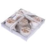 Свечи новогодние «Снежинки»11.5*11*5*3см (набор 5шт), Шампань