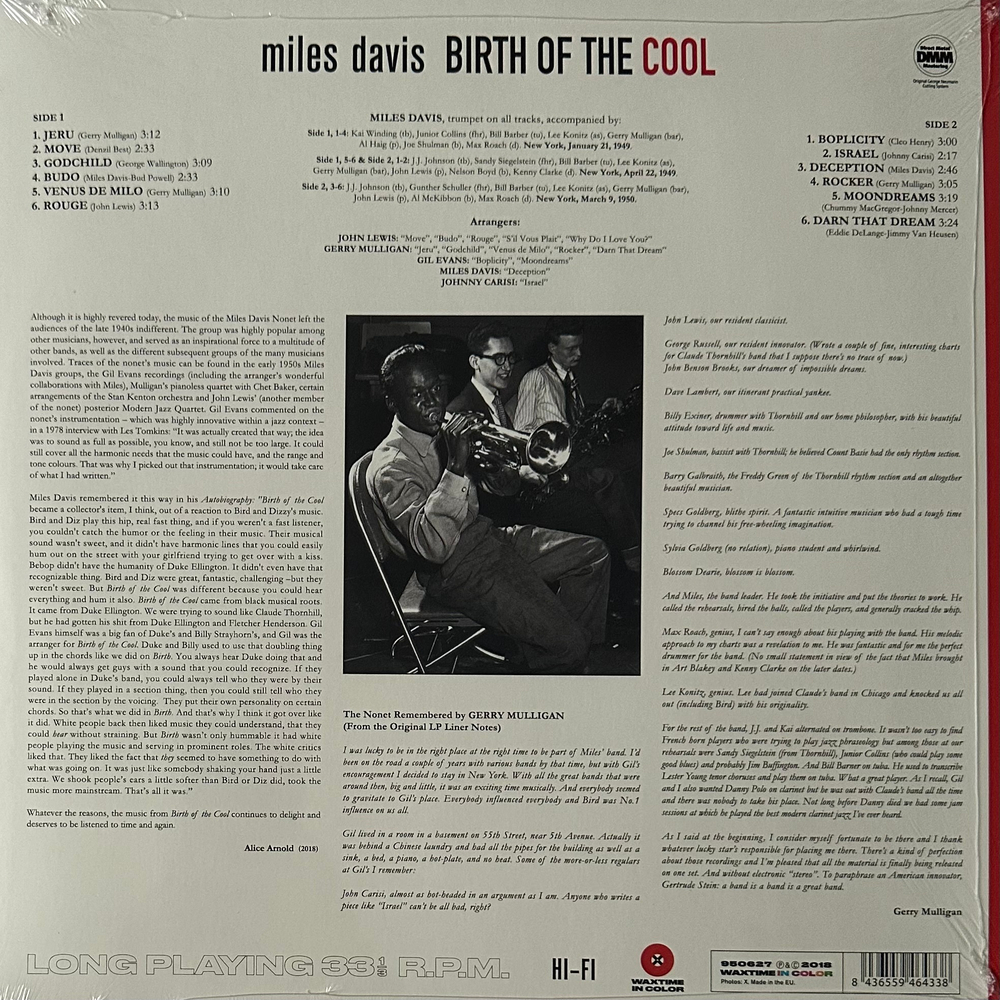 Miles Davis - Birth Of The Cool (Европа 2018г.) Red