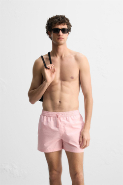 ZARA ПЛАВКИ SEERSUCKER, РОЗОВЫЙ