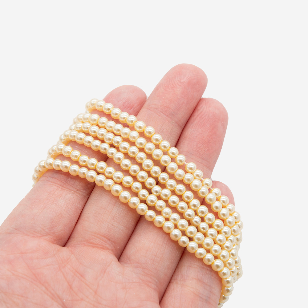 Хрустальный жемчуг, оттенок "Butter", шар 3,2мм