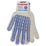 Перчатки хлопчатобумажные, 1 ПАРА, 7 класс, 70 г, 233 текс, ПВХ протектор, LAIMA ПРЕМИУМ, европодвес, БЕЛЫЕ