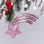 Ёлочная игрушка "Звезда желаний" 11*5*1,5 см, розовый (Серпантин)