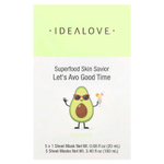 Idealove, Superfood Skin Savior, маска для лица с суперфудами, авокадо, 5 шт. по 20 мл (0,68 жидк. унции)