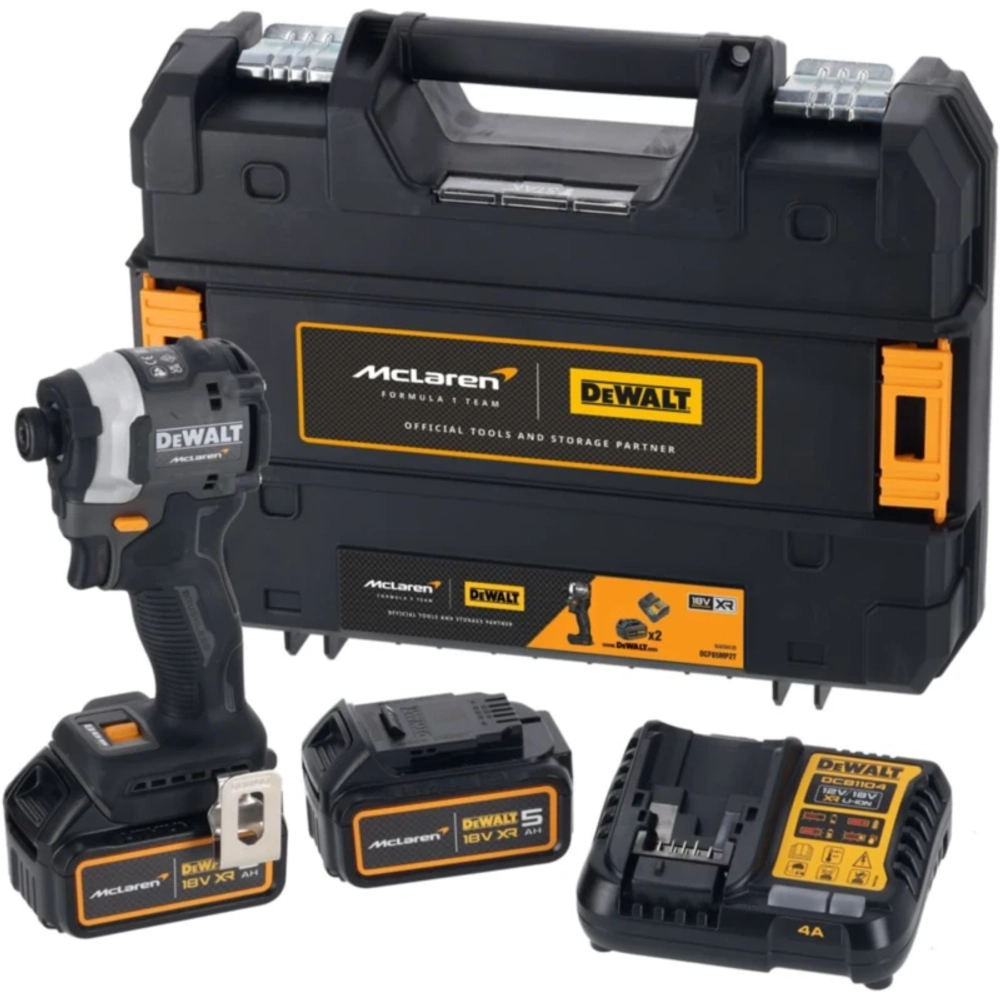 DeWalt McLaren Limited Edition DCF85MP2T аккумуляторный импульсный шуруповерт (2 x 5 Ач, ЗУ) DCF85MP2T-QW