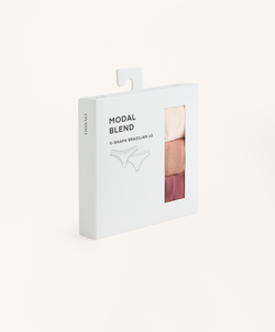 OYSHO Набор из трех трусиков-бразильяно с V-образным вырезом из модальной смеси, кремовый