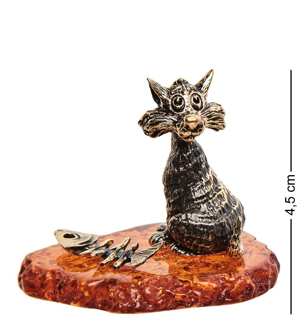 Народные промыслы AM-3079 Фигурка «Кот Бродяга» (латунь, янтарь)
