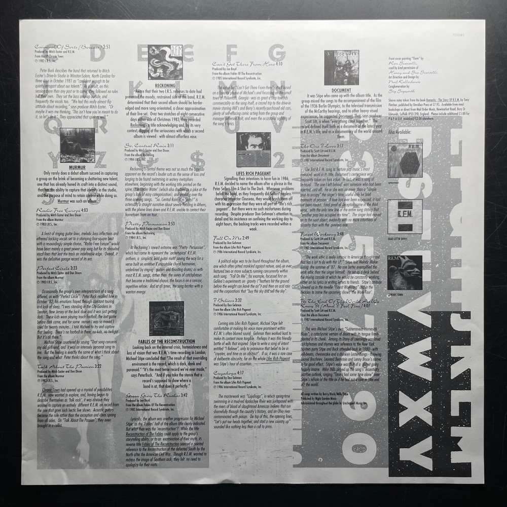 R.E.M. ‎– The Best Of (Германия 1991г.)