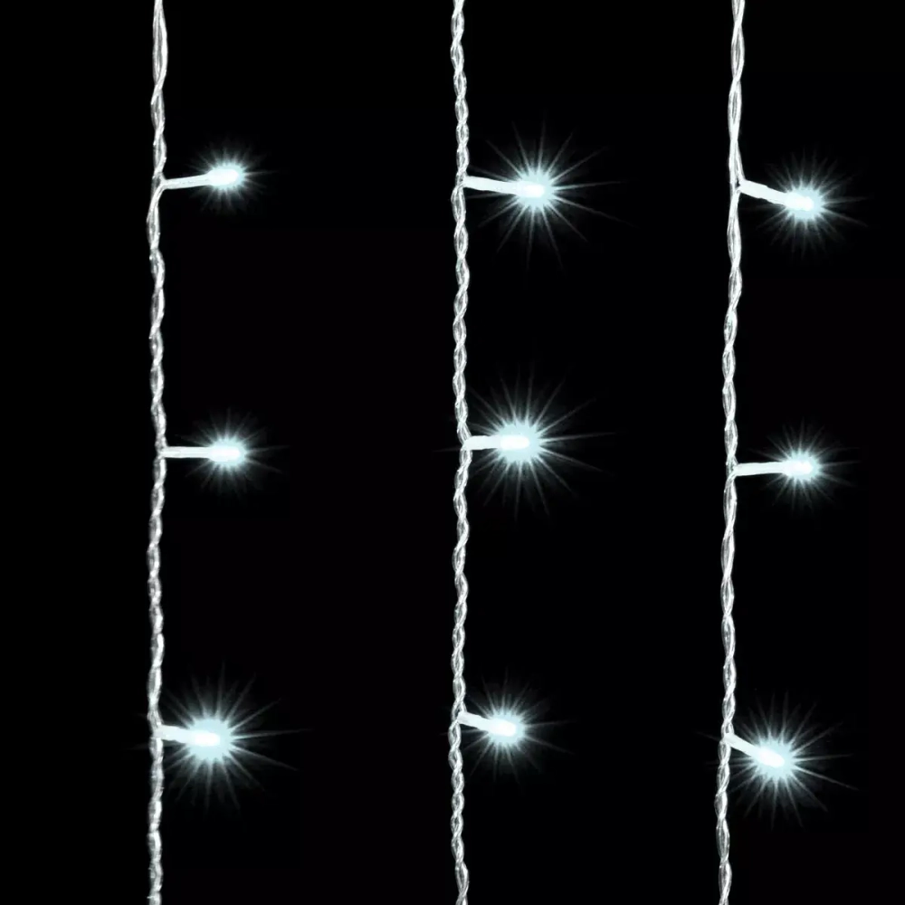 Светодиодный занавес 1*9 м., 220В., 900 холодных белых LED ламп, прозрачный ПВХ, Laitcom (PCL901BL-10-2W)