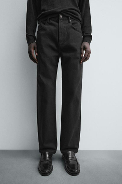 ZARA ДЖИНСЫ STRAIGHT ДЛИНОЙ ДО ЩИКОЛОТКИ, ЧЕРНЫЙ