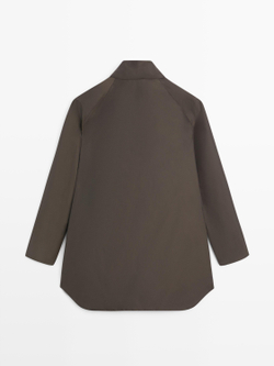 Massimo Dutti Длинная стеганая куртка, коричневый