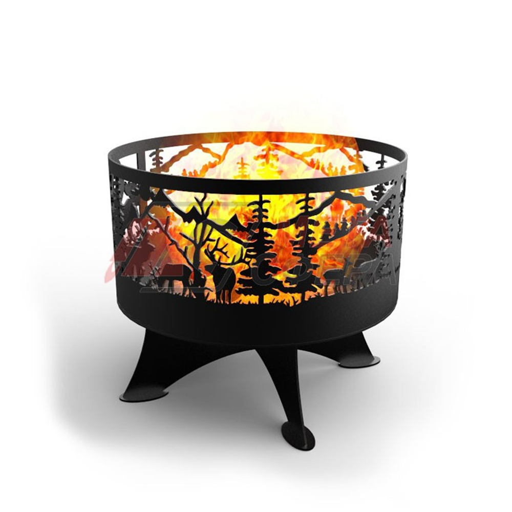 Чаша костровая Закат в горах кольцо