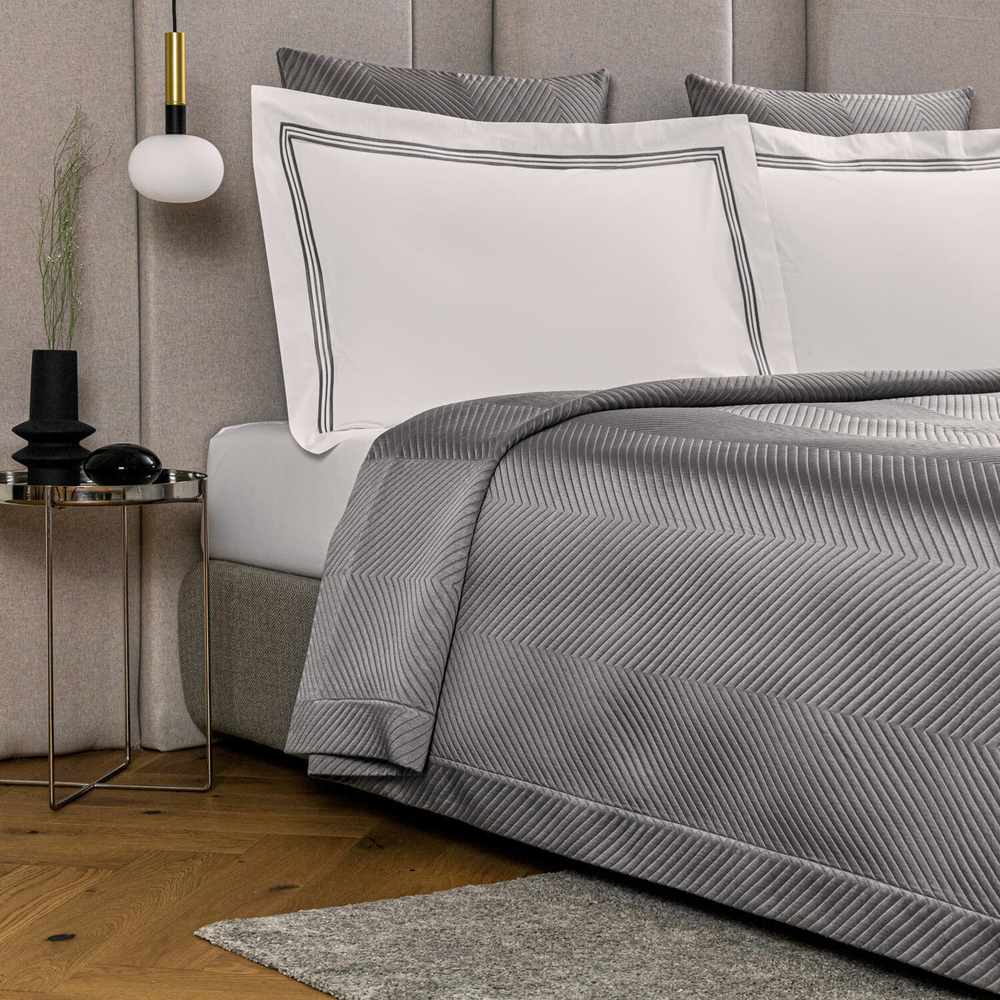 Покрывало Frette Luxury Herringbone Slate Grey (270 x 260 см)