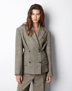 Жакет из шелка и вискозы Боттега Венета желтый/синий