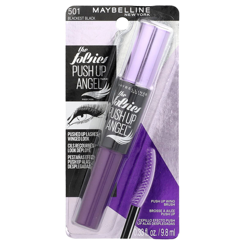 Maybelline, The Falsies™, Push Up Angel™, тушь для ресниц, оттенок 501 черный, 9,8 мл (0,33 жидк. унции)