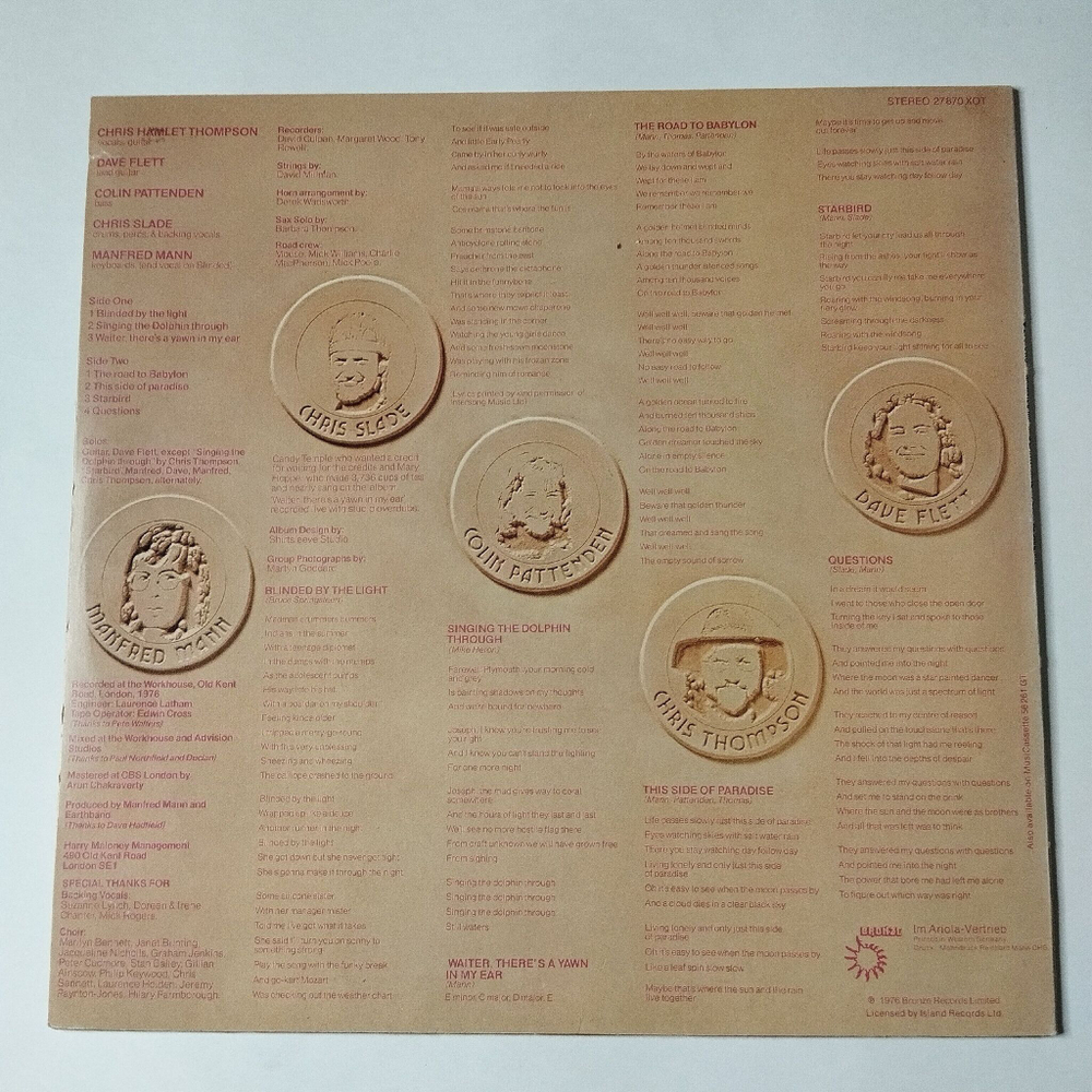 Винтажная виниловая пластинка LP Manfred Mann Earth Band The Roaring Silence (Germany 1976)