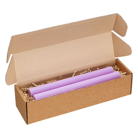 Набор из двух свечей цвета лаванды из коллекции Edge, 24,5 см