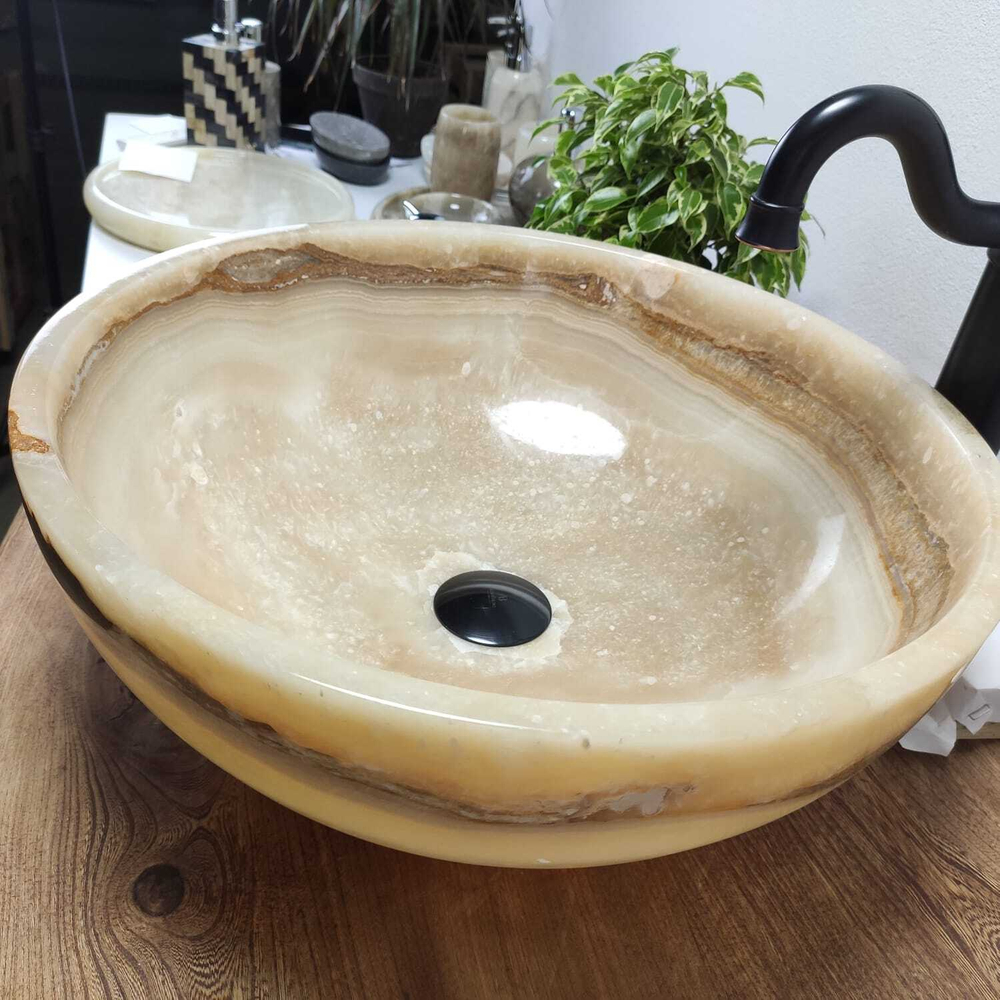 Раковина из оникса Bowl Yellow TinLip BO-60983 45*45*17