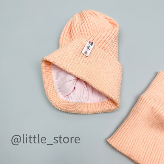 Шапка со снудом, Персик