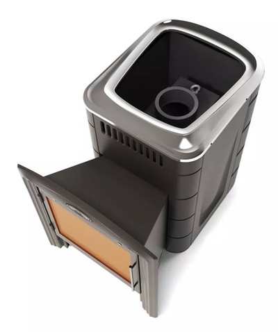 Печь банная Каронада Мини Heavy Metal Витра антрацит