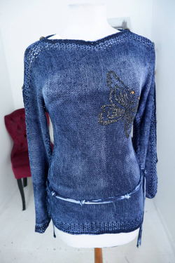 Джемпер оригинальной вязки, визуально 44/46 размер