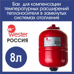 Расширительный бак для системы отопления 8л. Wester WRV (3/4)
