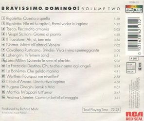 Placido Domingo / Bravissimo, Domingo! - Volume Two - Operatic Arias (CD)