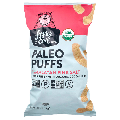 LesserEvil, Paleo Puffs, розовая гималайская соль, 142 г (5 унций)