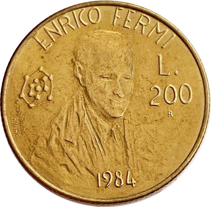 200 лир 1984 Сан-Марино. Энрико Ферми