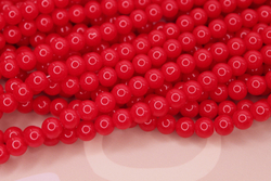 Бусины стекло красные 12 мм(нить 38 см)