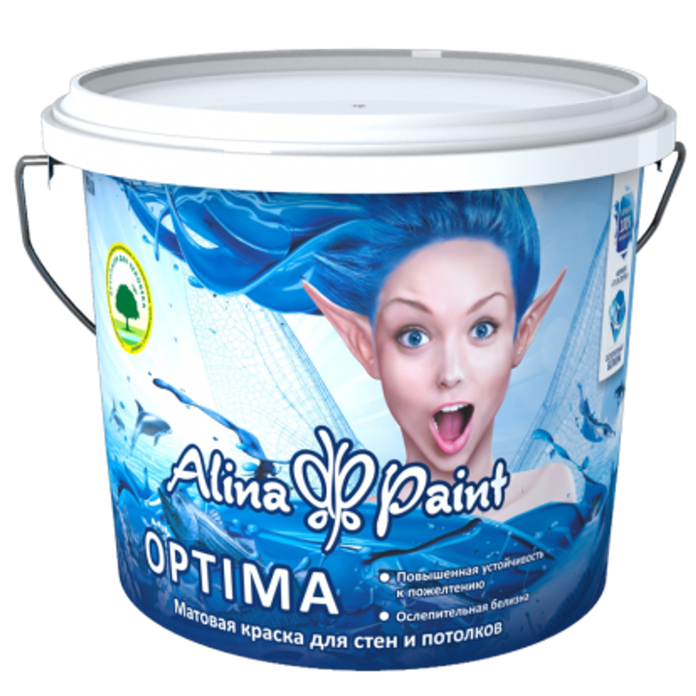 КРАСКА Д/СТЕН И ПОТОЛКОВ ALINA PAINT OPTIMA МАТОВАЯ 7КГ