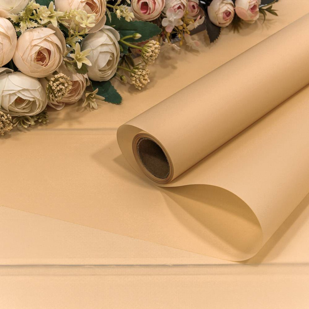 Пленка В рулоне 10 м х 58 см однотонная (Оранжевый)