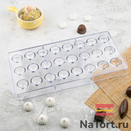 Форма поликарбонатная «Полусфера 2,4 см, 24 ячейки»