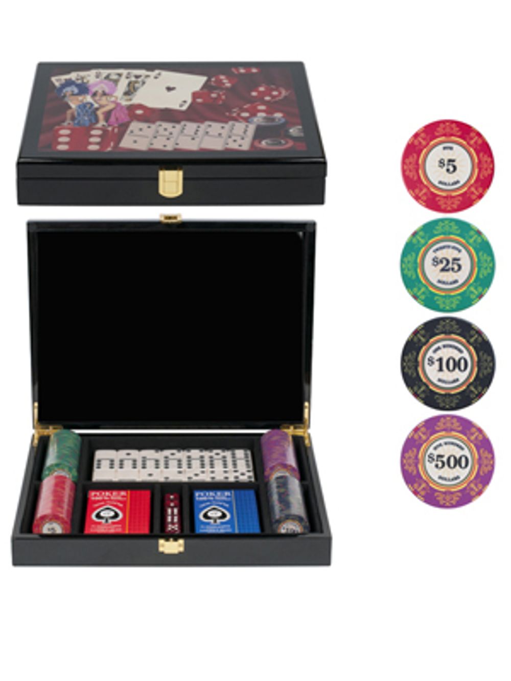 Набор для игры в домино и покер LUX на 100 фишек