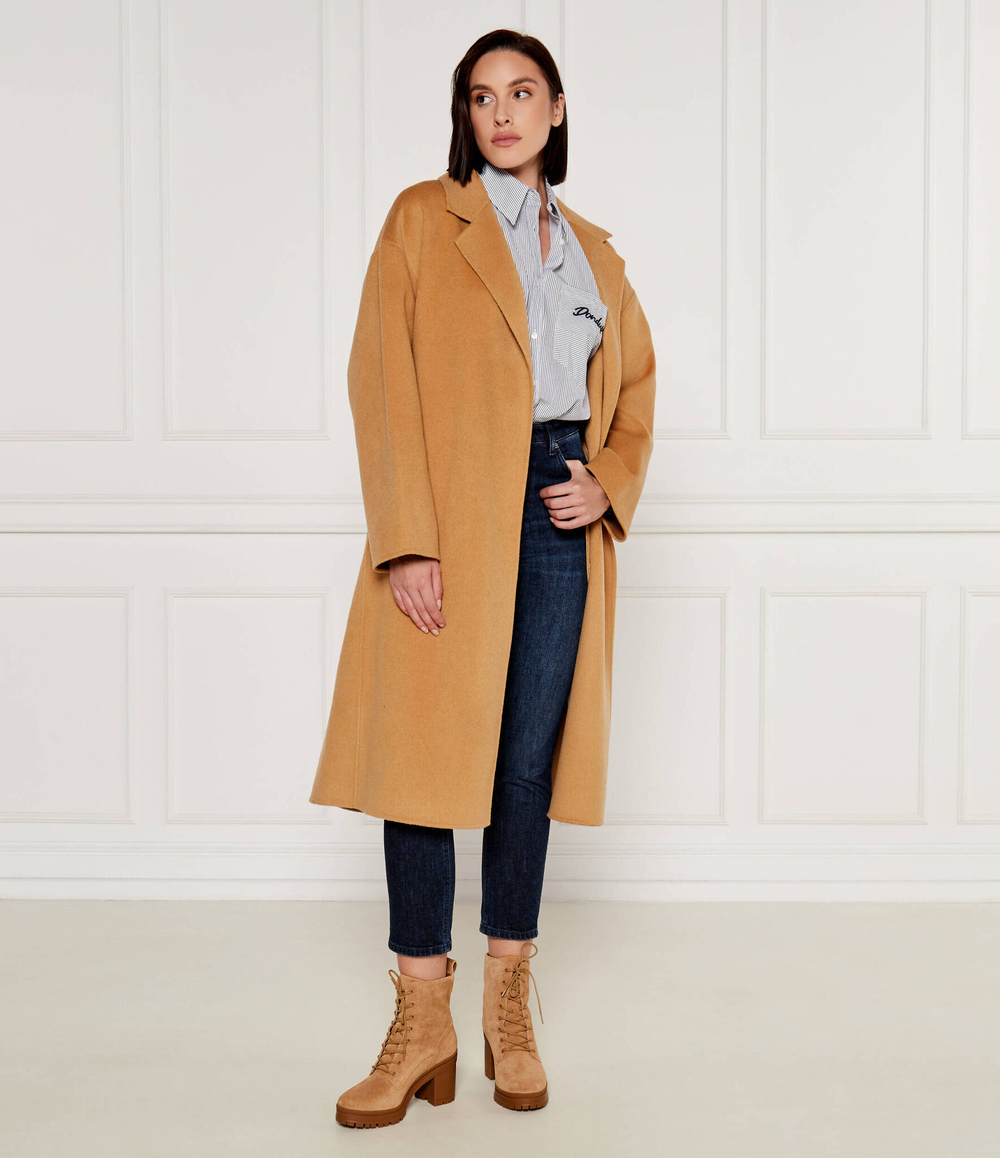 Шерстяное пальто Calvin Klein - светло-коричневый(K20K207089)