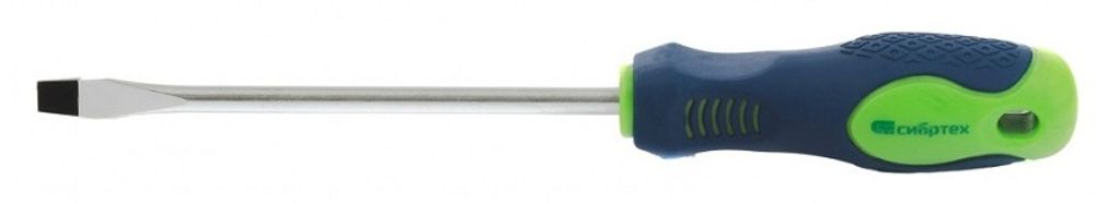 11875 Отвертка, SL8,0 х 150 мм, CrV, 2-х компонентная рукоятка Сибртех