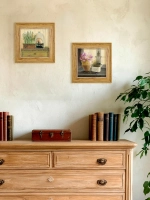 Картина настенная интерьерная в раме "под дерево" 26*26 см