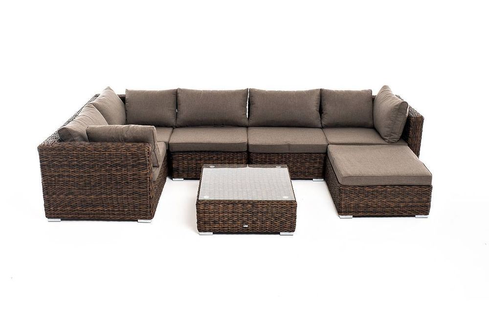 "Лунго" трансформирующаяся лаунж-зона из искусственного ротанга (гиацинт), цвет коричневый