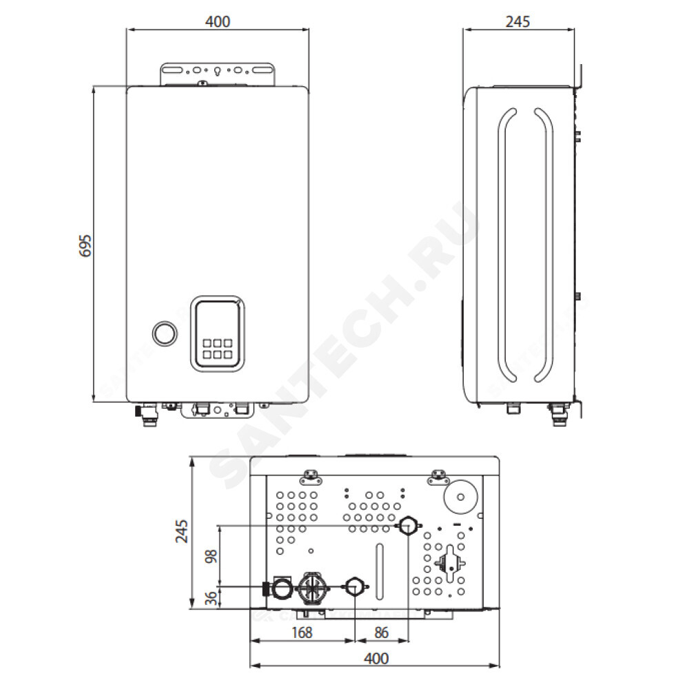 Котел электрический настенный EQB-12HW 12 кВт 220/380В Navien PEQB0012LH001